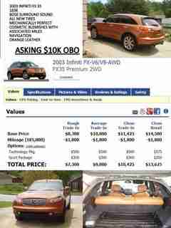 2003 Infiniti fx35 Liquid Copper exterior Orange leather interior, US $9,000.00, image 4