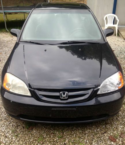 2001 honda civic ex black  coupe 2 door for parts or repair overheating