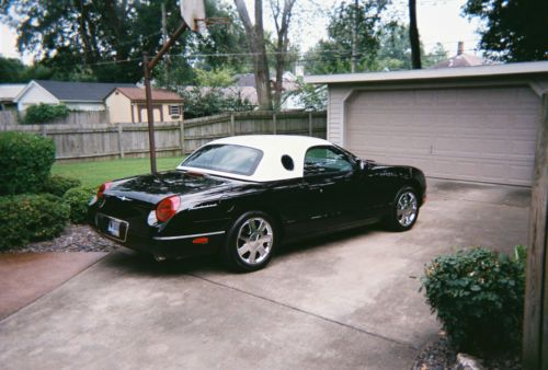 2002 ford thunderbird base convertible 2-door 3.9l black with white hard top