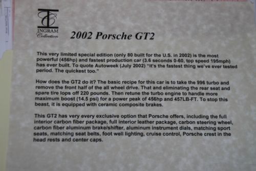Rare 2002 Porsche 911 GT2 Yellow Black 7200 Miles Carrera Design Collectors Item, image 23