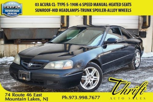 03 acura cl-type-s-190k-6 speed manual-heated seats-sunroof-hid headlamps