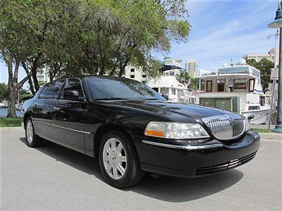 Black executive l private limo serviced leather interior limousine