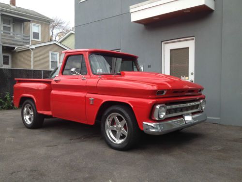 1965 chevy c10 custom step side hot rod restomod 327 small black v8