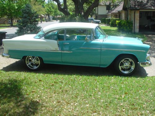 1955 chevrolet sport coupe (frame-off) in regal turquois metalic and india ivory