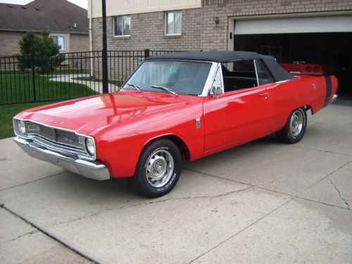 Beautiful rare #s match 1967 dart gt v8 convertible- red /black int- 43,276 mile