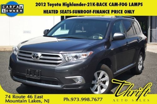 2012 toyota highlander-21k-back cam-heated seats-sunroof-finance price only
