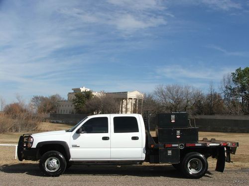 07 c3500 crew cab 6.6l diesel flatbed 104k 2wd ready to work