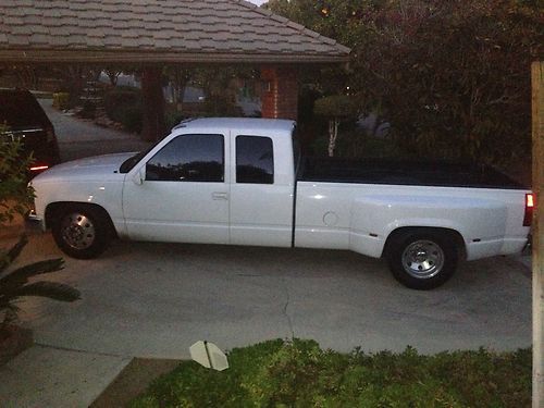96' chevrolet dually 454 white lowered.
