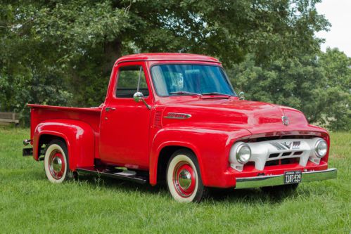 Vintage 1954 ford f-100 v-8 239 y-block  3 speed manual - restored to 98% orig.