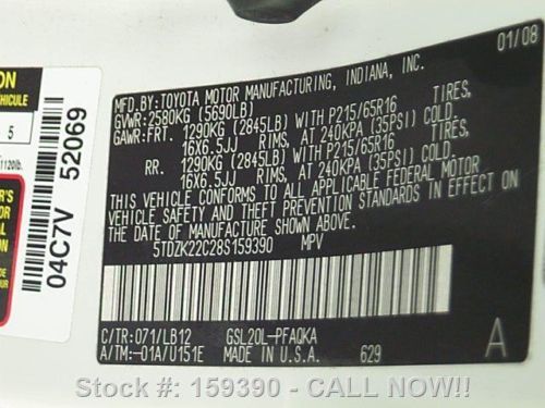 2008 TOYOTA SIENNA XLE SUNROOF HTD LEATHER NAV DVD 79K TEXAS DIRECT AUTO, US $16,980.00, image 22