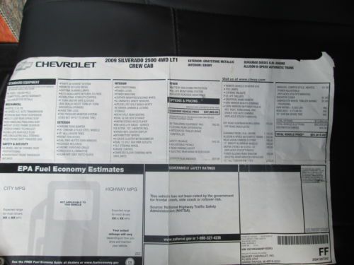 2009 CHEVY 2500 HD 6.6L DIESEL STD BED GREYSTONE/EBONY CREW CAB 4 DDOR EXC COND, image 17