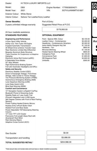 2021 Aston Martin DBX, US $99,900.00, image 16