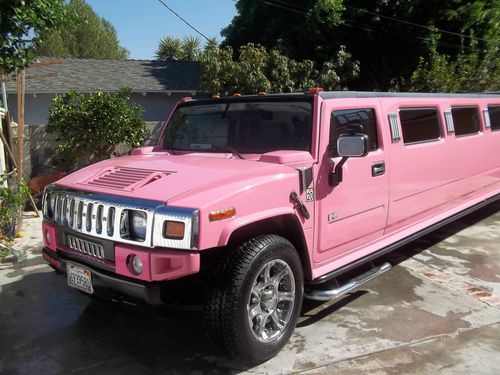 2004 pink h2 hummer limousine (55k miles) new interior 225" limousine (25 pass.)