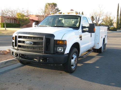 2008 ford f350 superduty supercab xl dually rwd utility bed electric crane