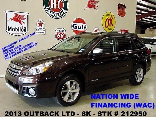 2013 outback 2.5i limited awd,sunroof,nav,htd lth,h/k,17in whls,8k,we finance!!