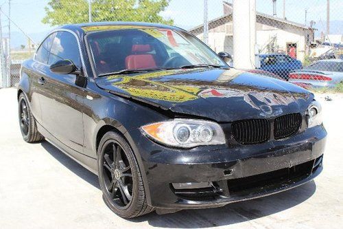 2008 bmw 128i coupe damaged salvage low miles runs! priced to sell red interior!