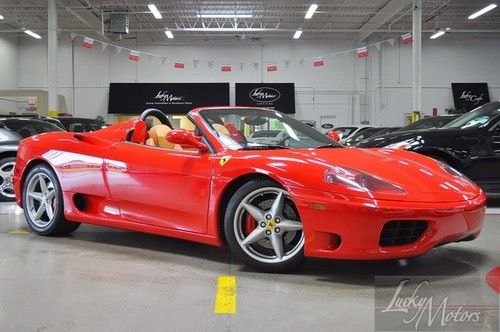 2003 ferrari 360 spider, 6-sp manual,  xenon, red calipers, black conv top, k40