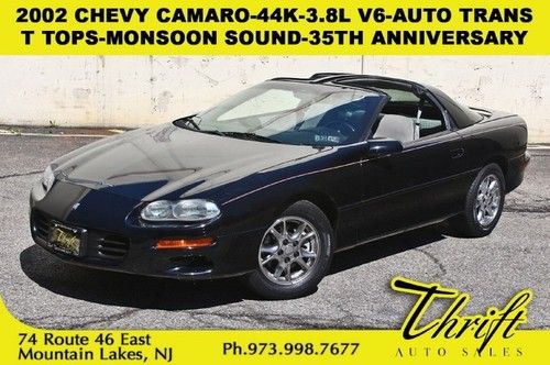 2002 chevy camaro-44k-3.8l v6-auto trans-t tops-monsoon sound-35th anniversary