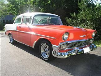 1956 orange &amp; white ps, pb, digital dash classic paint 350//350 turboglide mint