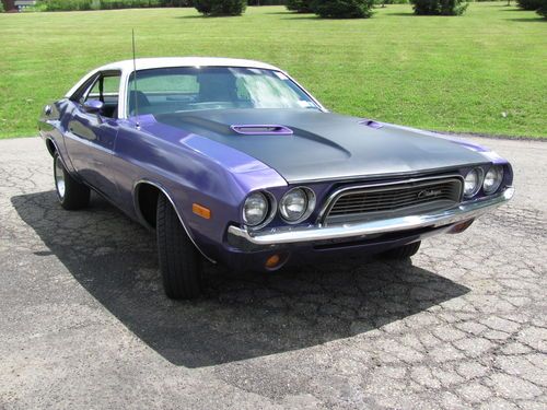 1974 dodge challenger plum crazy purple with rallye hood