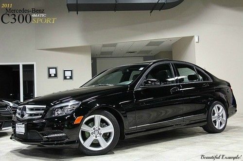 2011 mercedes benz c300 sport 4-matic 1-owner p1 package ipod loaded black