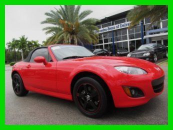 12 red mx5 2l i4 convertible *cd changer *black leather seats with red piping