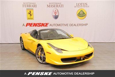 2013 ferrari 458 spider~factory painted roof~carbon interior~park sensors~in az