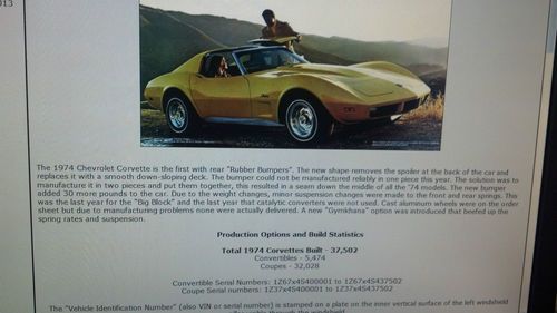 Rare 1974 Convertible Corvette, image 23