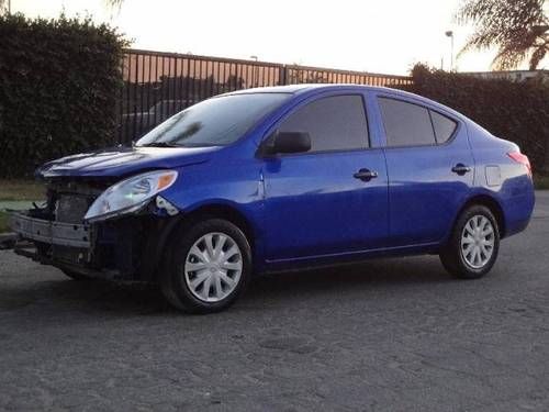 2012 nissan versa 1.6 sedan damaged repairable fixer economical only 14k miles!!