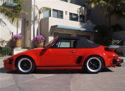 1985 porsche 930 turbo slant nose cabriolet red black rare &amp; excellent