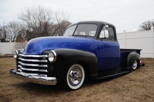 1953 chevy pickup. blue and black
