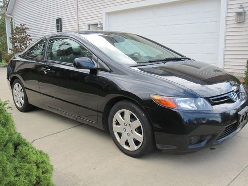 2007 honda civic lx coupe 2-door 1.8l manual black - one owner - clean car