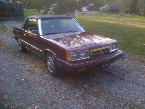 1986 dodge 600 base convertible 2-door 2.5l (chrysler lebaron twin)