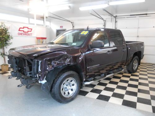 No reserve 2008 chevrolet silverado crew cab 4x4 salvage rebuildable