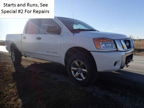 2011 nissan titan 45,000 miles, crew cab 4 door offroad 4x4 super cab salvage