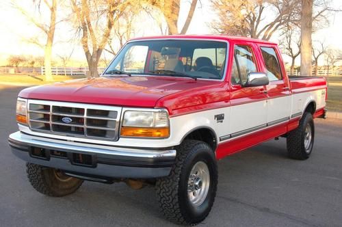 1997 f250 xlt crew cab 4x4 7.3l diesel short bed 141k miles no reserve 1-owner!