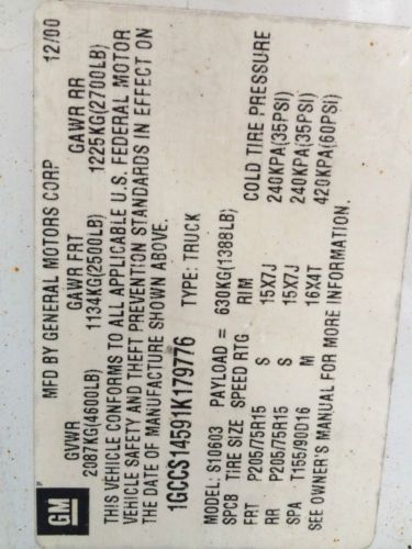 2001 Chevrolet S10, US $6,500.00, image 5