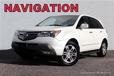 07 acura mdx tech pkg nav pearl white cam sunroof 3rd row 05 06 08 09 certified