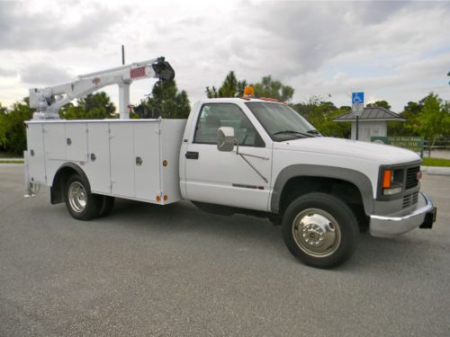 2000 chevy 3500hd diesel mechanics utility service crane truck imt 5000 lb crane