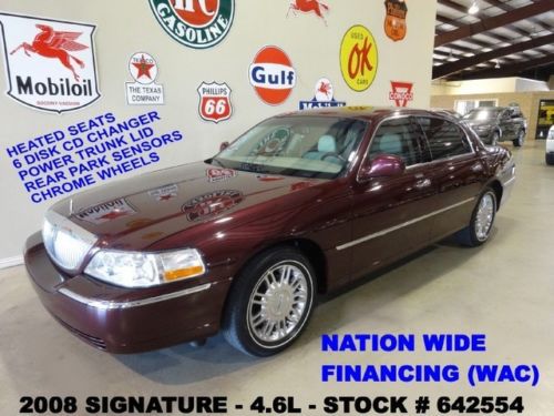 08 town car signature limited,htd lth,6 disk cd,17in chrome whls,35k,we finance!