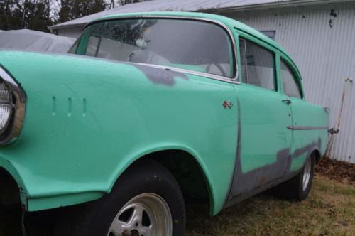 1957 57 CHEVY 150 SEDAN POST BELAIR 2 DOOR ROLLER PROJECT 9 INCH MINI TUBBED 55, image 5
