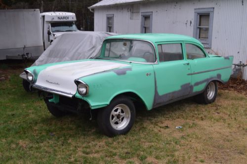 1957 57 CHEVY 150 SEDAN POST BELAIR 2 DOOR ROLLER PROJECT 9 INCH MINI TUBBED 55, image 6