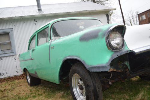 1957 57 CHEVY 150 SEDAN POST BELAIR 2 DOOR ROLLER PROJECT 9 INCH MINI TUBBED 55, image 8