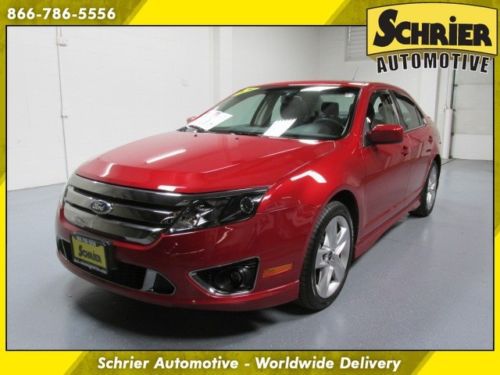 11 ford fusion sport fwd red sony audio bluetooth sunroof 18 in wheels