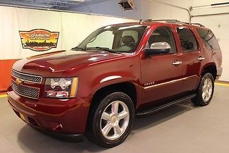 2011 tahoe ltz navigation sunroof dvd quad seats red black camera warranty