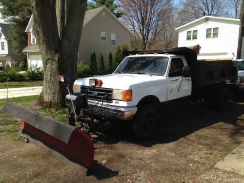 1988 f-superduty 450 dump bed snow plow runs strong many new parts no reserve!!!