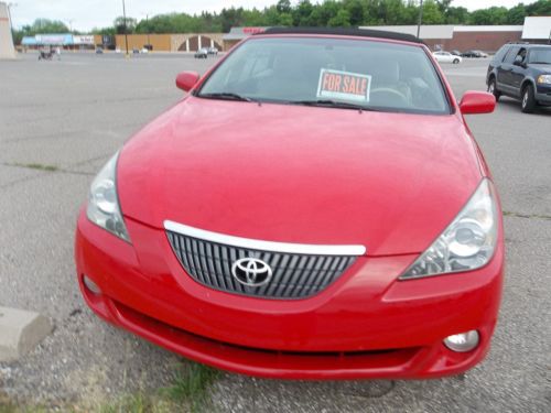 2005 toyota solara convertible 3-3 v-6 sle 88,000 miles red with black top