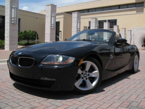 2006 bmw z4 3.0i roadster 55k low miles fl car clean carfax black/tan