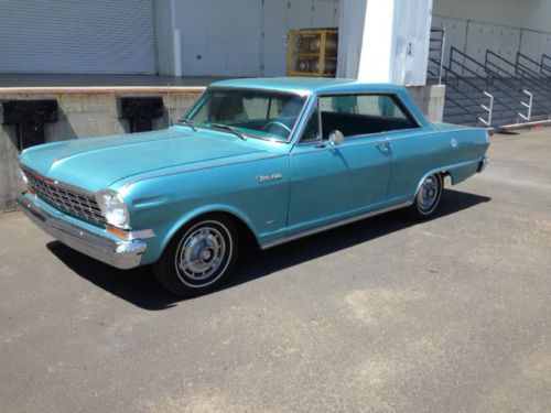 Very rare blk plate california 1964 chevrolet nova,azure aqua,283v8,2bbl,195 hp