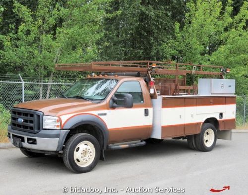 2007 ford f-550xl super duty utility truck roof rack turbo diesel 6 speed manual